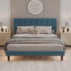 Queen Size Linen Upholstered Platform Bed with RGB Lights and Adjustable Headboard - ModernLuxe - 2 of 4