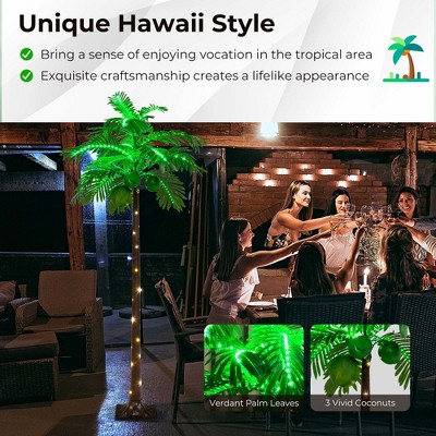 6 FT LED Lighted Artificial Palm Tree with Coconuts and Lights