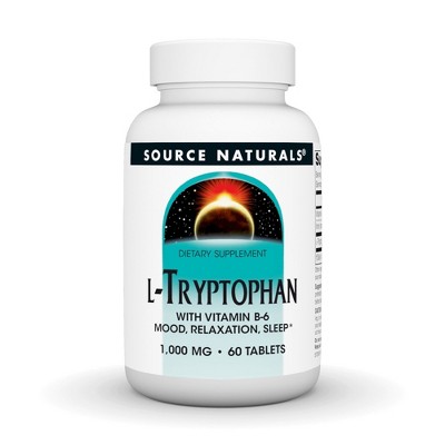 L-Tryptophan with Vitamin B-6 1000 mg by Source Naturals, Inc.  -  60 Tablet