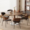 Gaoyangjiaju 47.2" Round Walnut Dining Table for 4–6 People with White Pedestal Base – Modern Farmhouse Kitchen Table for Kitchen - 4 of 4