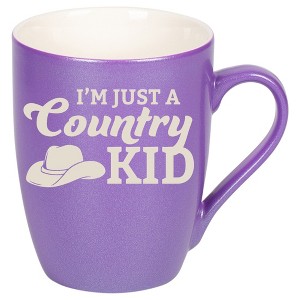 100 North Cowboy Hat 10 Ounce Passion Purple Metallic Finish, Comfortably Fits Your Hands, New Bone China Coffee Tea Cup Mug, I'm Just A Country Kid - 1 of 1