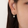 Girl's Opal Heart Dangle Hoop Gold Plated Sterling Silver Earrings - In Season Jewelry - 3 of 4