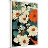 16"x23" Asian Flowers by Treechild Framed Canvas Wall Art Print White - Amanti Art - 2 of 4