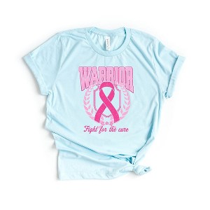 Simply Sage Market Women's Pink Ribbon Warrior Short Sleeve Graphic Tee - 1 of 3