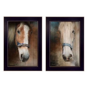 Gulches 2-Piece Vignette By Robin-Lee Vieira, Printed Wall Art, Ready To Hang Framed Poster, Black Frame(Two Horses Collection) - 1 of 4
