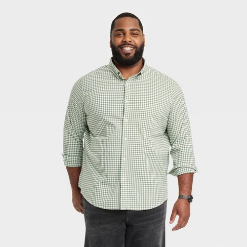 Men's Big & Tall Every Wear Long Sleeve Button-down Shirt - Goodfellow & Co™  Olive Green 5xlt : Target