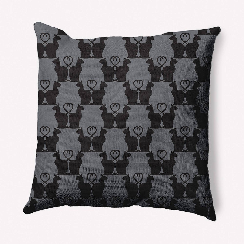 Photos - Pillow 16"x16" Cat Clowder Print Square Throw  Steel Gray - e by design: In