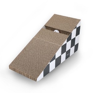 DOMETOUR Cat Scratcher Lounge Bed, Durable Cat Scratching Post Cardboard Prevents Furniture Damage - 1 of 4
