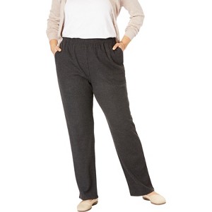 Woman Within Tall 7-Day Knit Ribbed Straight Leg Pant - 1 of 4