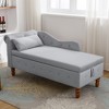 Modern Storage Sofa Recliner With Nailhead Trim, Button Tufted Upholstered Velvet Lounge Chair With Storage And Pillow For Living Room - 2 of 4