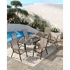 Metal Patio Chairs Set of 4,Stackable Outdoor Dining Chairs Set with Breathable Materials and Metal Frames All Weather Resistant Brown - 3 of 4