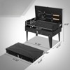 VisioGear Portable Charcoal Grill, Square Grill with Handles and Lid, Black, 17.32"*10.63"*8.66" - 2 of 4
