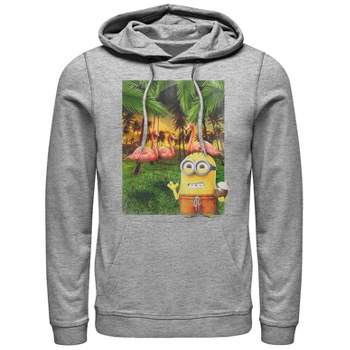 Men's Despicable Me Minion Flamingo Vacation Pull Over Hoodie