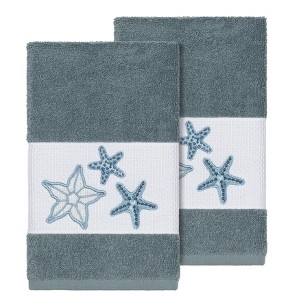 Linum Home Textiles 100% Turkish Cotton LYDIA Embellished Towel Set - 1 of 2