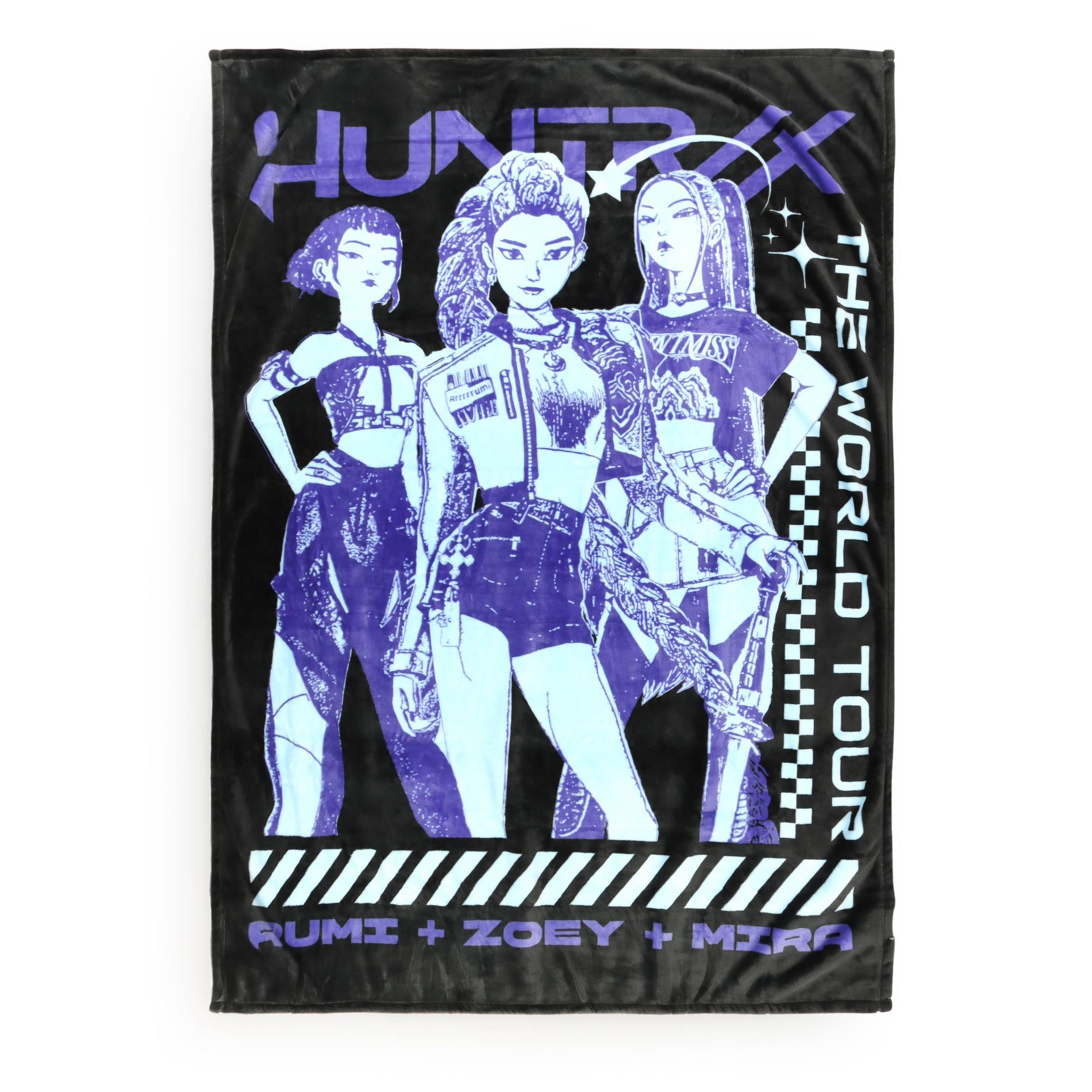 KPop Demon Hunters World Tour Throw Blanket Purple/Black
