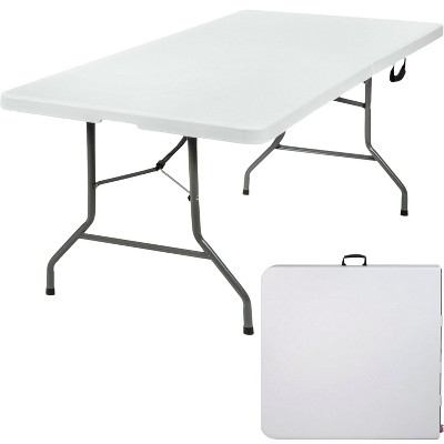 Musment 6FT Foldable Table with Built in Handle & Steel Legs | Heavy Duty Portable | Perfect for Party, Dining, Wedding, Events, Picnic