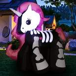 Costway 5.5 FT Halloween Inflatable Skeleton Unicorn Blow Up Yard Decoration