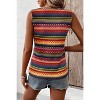 I AM A FASHION JUNKY Yellow Ethnic Wavy Pattern Round Neck Sleeveless Top Yellow S - 2 of 4