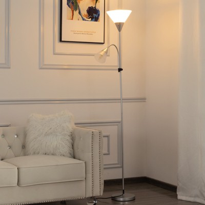 Aukfa 71.3" Tochiere Floor Lamp – Minimalist Modern Lighting with Adjustable Reading Light