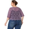 Agnes Orinda Women's Plus Size Round Neck Sheer 3/4 Sleeve Lace Elegant Cardigans - 4 of 4