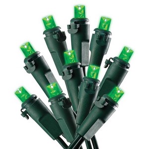 Celebrations LED Micro/5mm Green 100 ct String Christmas Lights 24.5 ft. - 1 of 2