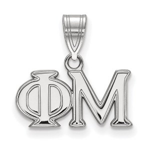 Black Bow Jewelry Sterling Silver Phi Mu Greek Life Medium Pendant - 1 of 3