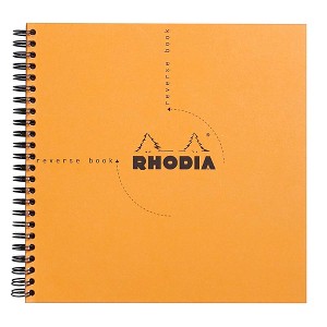Rhodia Reverse Book & Dot Book - Graph 80 sheets - 8 1/4 x 8 1/4 - Orange cover - 1 of 2