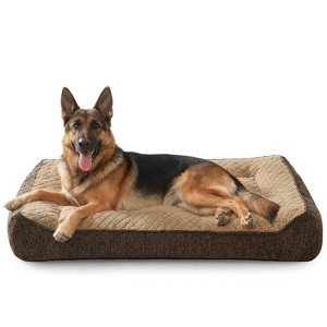 Luxury Orthopedic Dog Bed with Rabbit Fur Fleece, Double Mixed Shredded Foam Support, Machine Washable Pet Sofa - 1 of 4