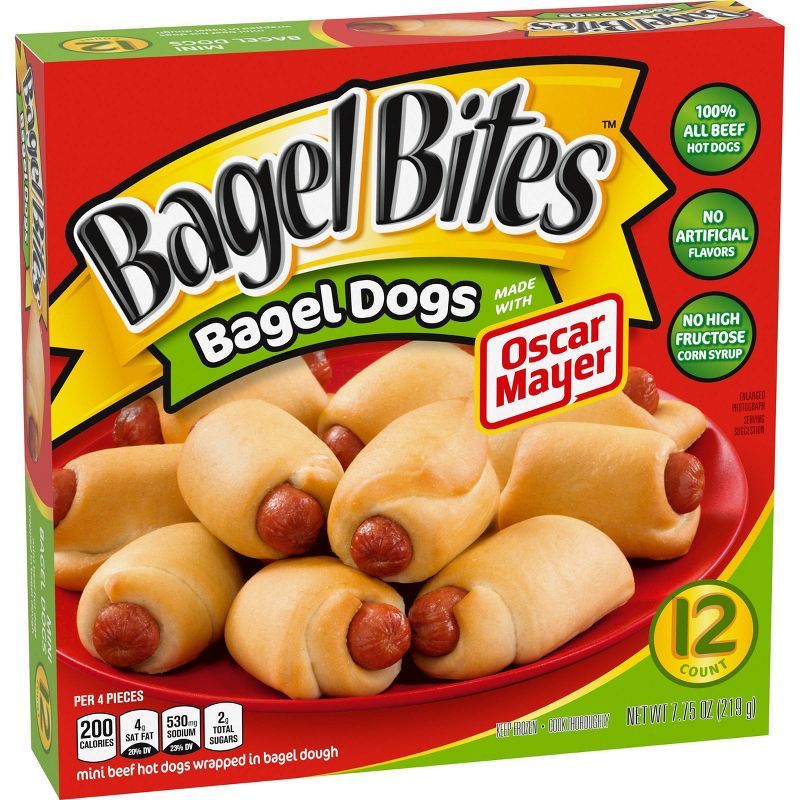 Bagel Bites Bagel Dogs with Oscar Mayer Frozen Snacks - 7.75oz/12ct, 4 of 11