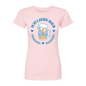 Women's - Instant Message - Ich Liebe Bier Oktoberfest Fitted Graphic T-Shirt - 1 of 3