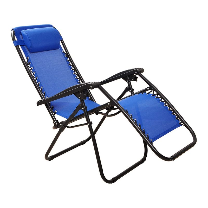 Elevon Adjustable Zero Gravity Recliner Lounge Chair w/ Detachable Cup Holder for Outdoor Deck, Patio, Beach or Bonfire, Weight Capacity 300Lbs, Blue, 3 of 7