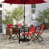 Merrick Lane Set of 4 Versatile Flex Comfort Indoor/Outdoor Fold Chairs with Metal Frames - 2 of 4