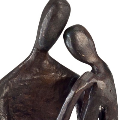 Small Bronze Couple Embracing Sculpture