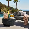 LuxenHome Mod Black Cement Round Outdoor Coffee Table - 4 of 4