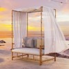 GRANDPATIO 53'' Metal Outdoor Canopy Loveseat with Cushions - 2 of 4