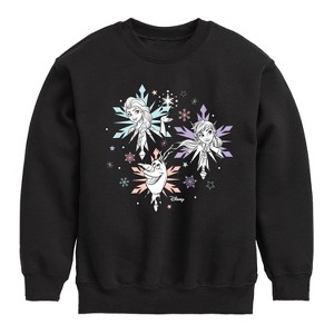 Boys' - Frozen 2 - Anna Elsa Olaf Snow Graphic Long Sleeve Fleece Sweatshirt - 1 of 4