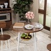 KTMBDW Bar Table and Chairs Set, 2-Layer Table & 2 Stools with Backrest, Round Table Set for Living Room, Kitchen - 3 of 4