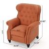 36"Wingback Accent Chair Push Rack Recliner Arm Chair with Button Tufted Stitching, Rolled Armrest, Nailhead Trim, Wheat/Dark Brown/Orange-Merax - image 3 of 4