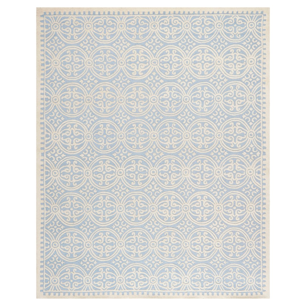 Light Blue/Ivory Color Block Tufted Area Rug 9'x12' - Safavieh