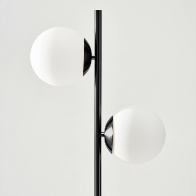 Brightech Sphere Kids 65" Black LED Floor Lamp with Frosted Globes