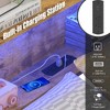 Lyngins Kids' /Teens' Corner Bed Frame, Storage Bed with Integrated Bookcase, Full Daybed with 2 Underbed Drawers & Smart LED Lights, Charging Station - 3 of 4