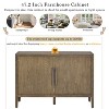 Vynxaria 47.2" Farmhouse Sideboard - Ash Veneer, 2 Doors & 3-Tier Shelves, Adjustable Feet & Iron Handles, for Living Room/Kitchen - 4 of 4