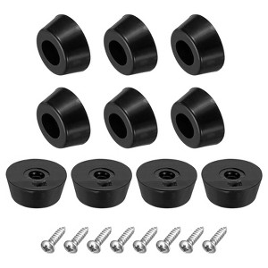 Unique Bargains Non-Slip Rubber Bumper Feet with Stainless Steel Washer Screws - 1 of 4