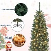 TackView,Artificial Christmas Trees with Metal Hinges & Foldable Base,Snow Flocked Slim Pencil Tree,Prelit,Thickened PVC Trunk - 4 of 4