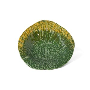 Park Hill Collection Green Cabbage Leaf Ceramic Charger, 14" Dia. - 1 of 2