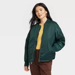 Women's Bomber Jacket - A New Day™ Olive Green XXL