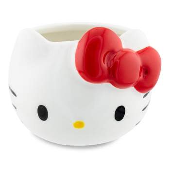 Silver Buffalo Sanrio Hello Kitty Red Bow Sculpted Ceramic Mini Mug | Holds 3 Ounces