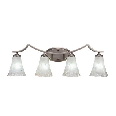 Toltec Lighting Zilo 4 - Light Vanity in  Graphite with 5.5" Fluted Frosted Crystal Shade