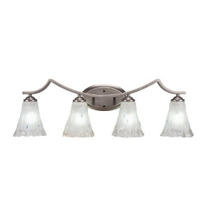 Toltec Lighting Zilo 4 - Light Vanity in  Graphite with 5.5" Fluted Frosted Crystal Shade - 1 of 1