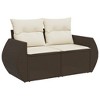 vidaXL 10 Piece Patio Sofa Set with Cushions Brown and Cream Poly Rattan - 4 of 4